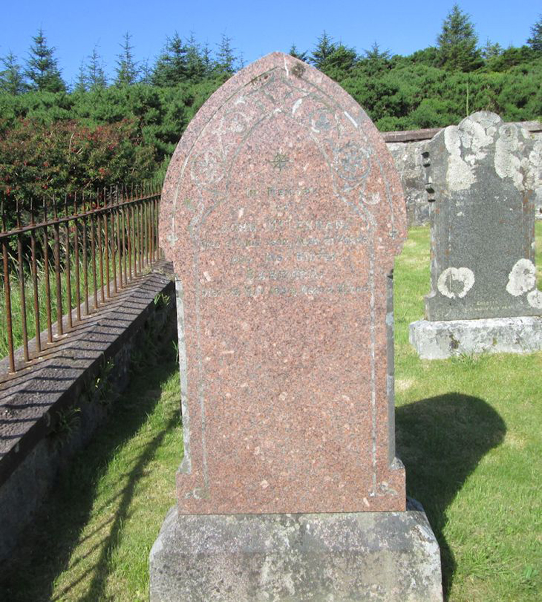 Photo of headstones/John McLennan died 1892 MI Raasay New